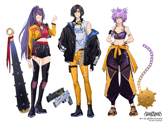 Outfits of MV [How It's Done / KPop Demon Hunters (Rock version) - Unnämed, Akuma Nihmune, Michi Mochievee]